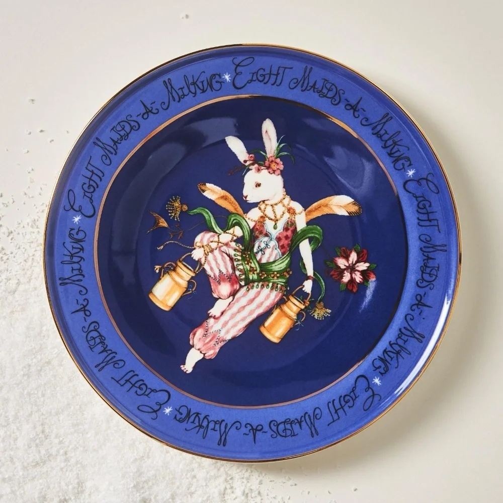Taychamaythakool xAnthropologie Twelve Days of Christmas 12 Dessert Plates